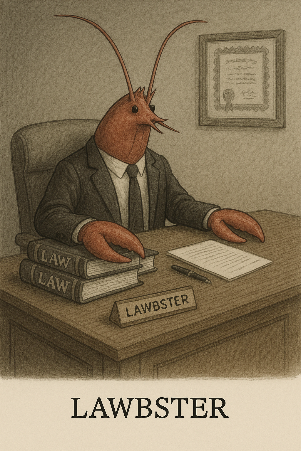 Claws and clauses, a crustacean commands the courtroom.