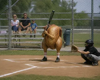 Bat, cleats, socks, mitt, chain-link, three spectators, dirt.