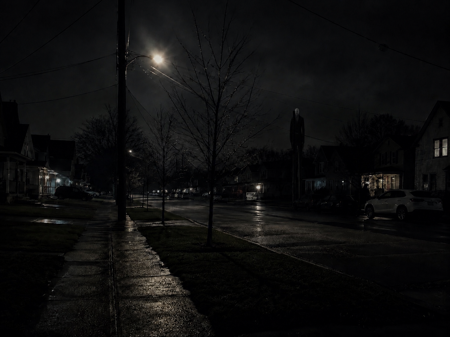 Darkness breathes, and something thin watches from above.