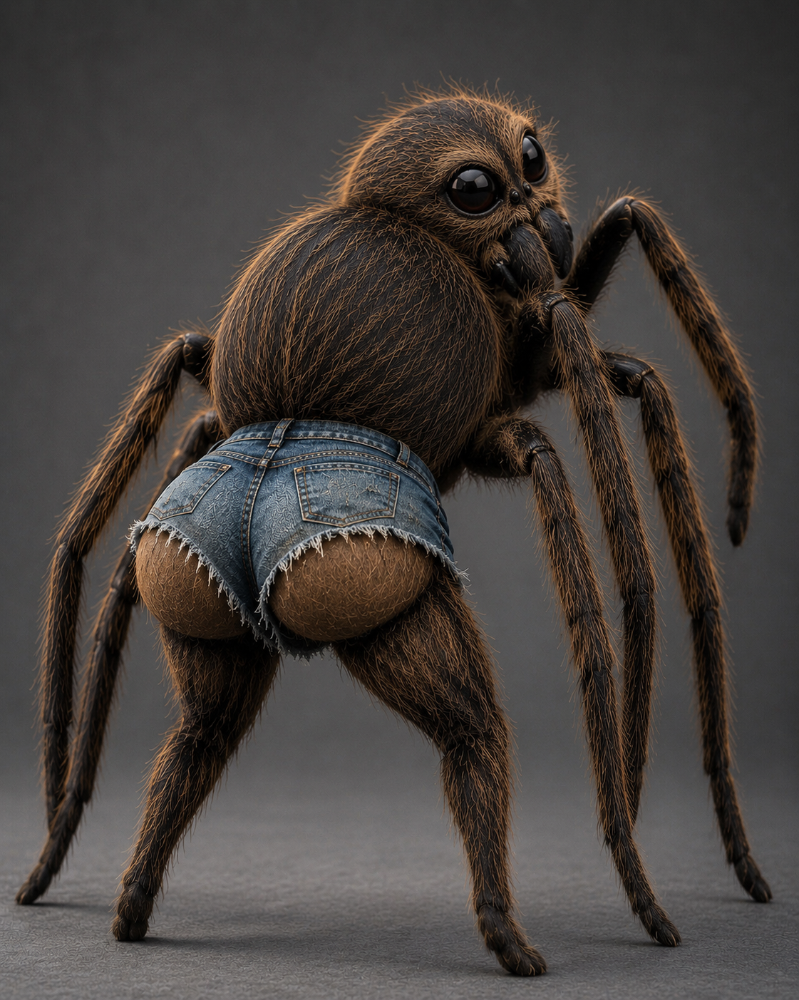 Eight legs, one heart, dressed for summer wandering.