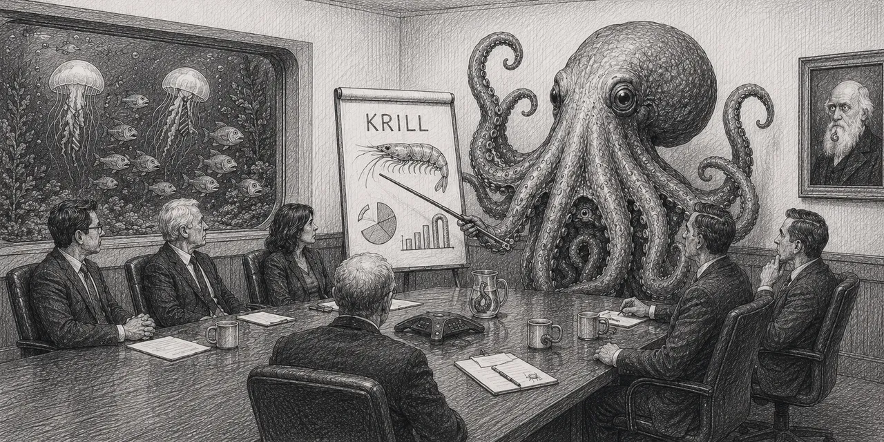 Nobody questioned how the octopus got the conference room.