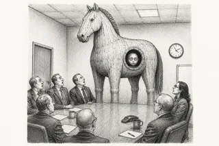 Six suits, one wooden animal, two mugs, a clock, papers.