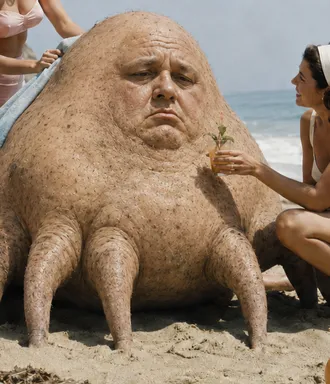 four-women-attend-to-a-large-creature-on-a-beach