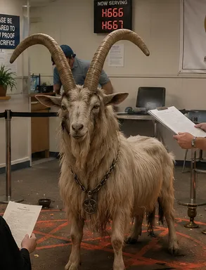 pentagram-candles-goat-clipboard-fluorescent-tiles-chairs