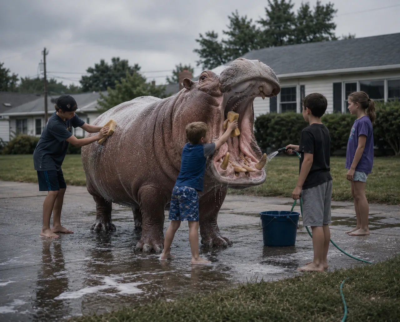 Childhood summers, wide open as a hippo's grin.
