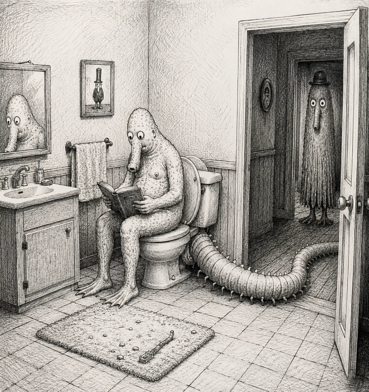 Even eldritch beings forget to knock, apparently.
