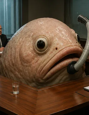 a-giant-fish-creature-sits-at-a-corporate-boardroom-table