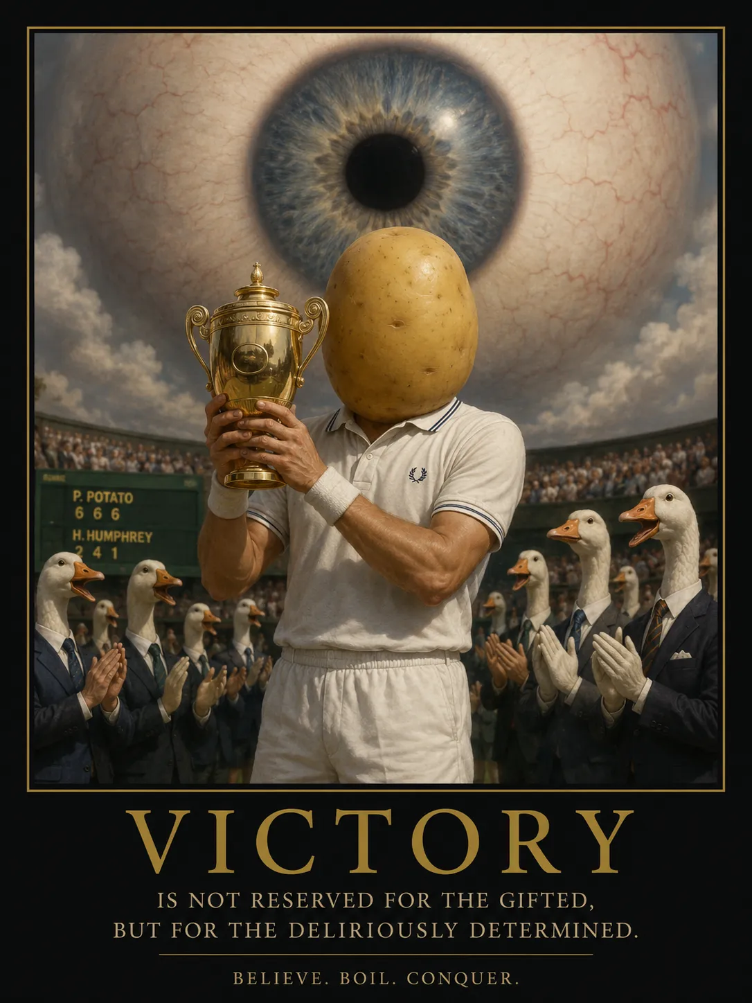Even a tuber can win if the crowd is waterfowl.