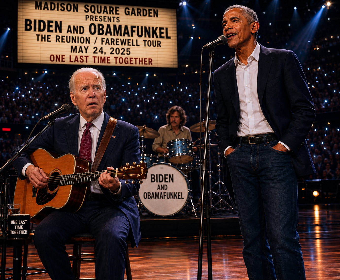 Even farewell tours need a guitarist and a mic stand.